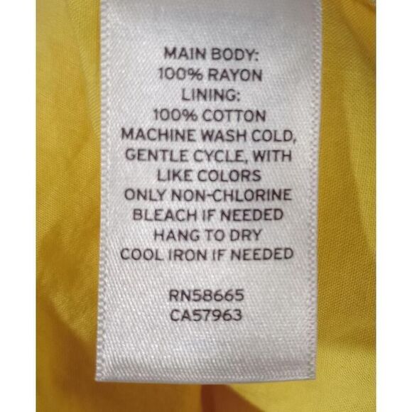 BP Dress Ladies 3x Yellow Floral Smocked Ruffle Strap - Picture 5 of 6